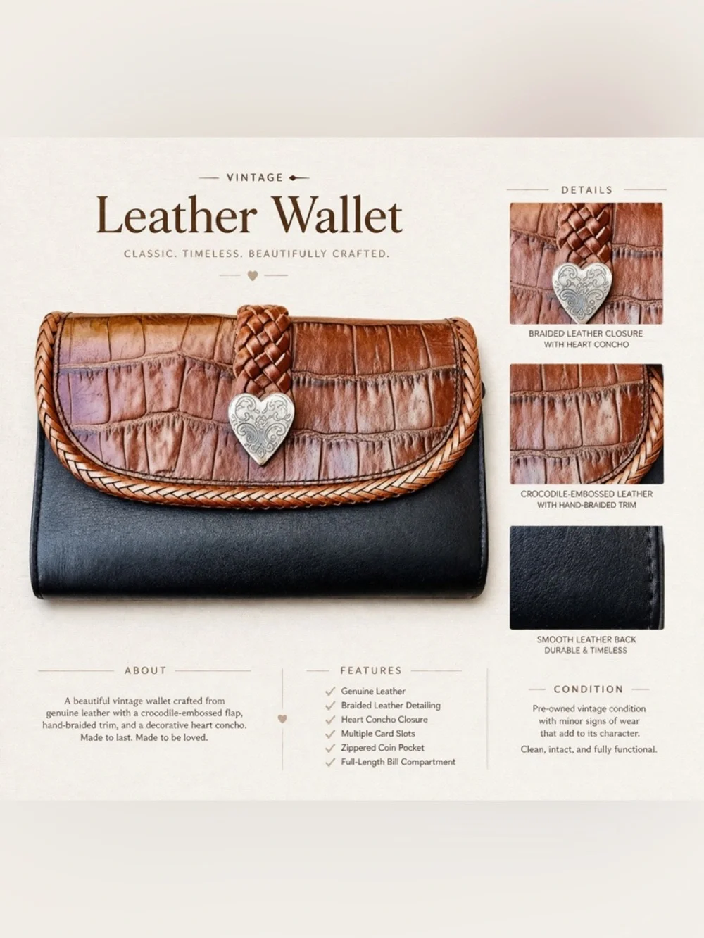 VINTAGE Brighton Clutch/Wallet EC
